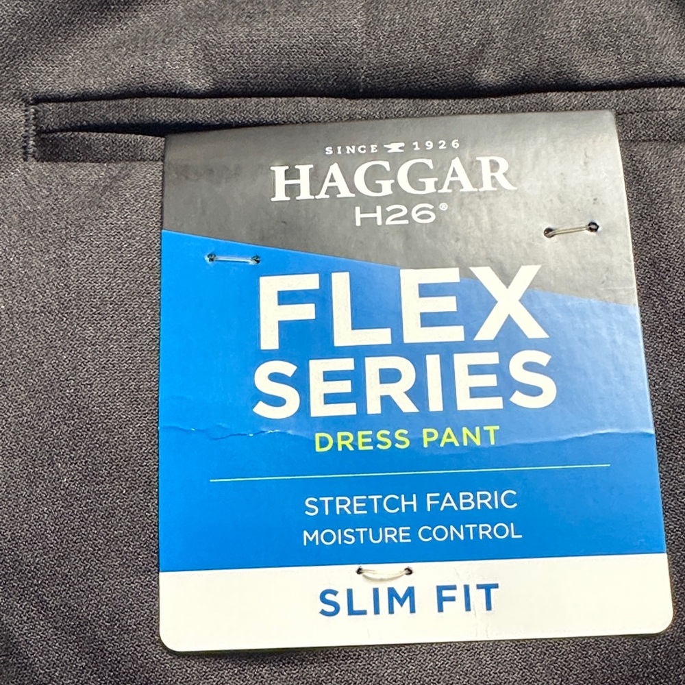 Haggar Flex Series Slim Fit Dress Pants in Black - Picture 2 of 6